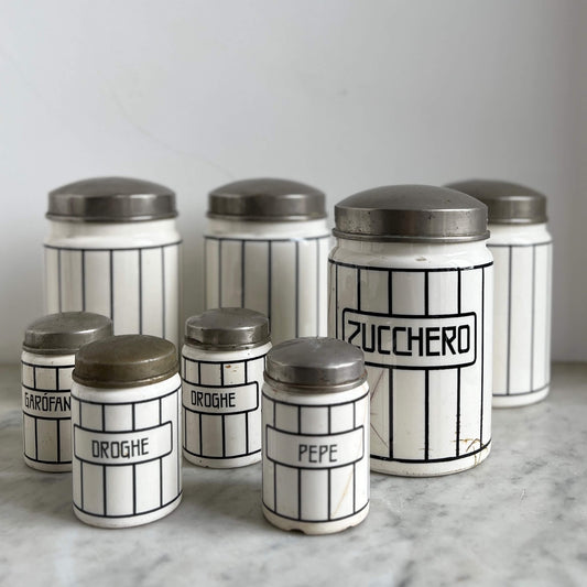 Ceramic Jars - B&amp;W - Vintage