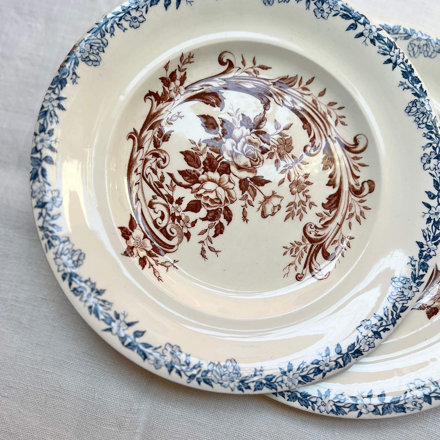 Set of 2 Flat Plates - Terre de fer - Vintage