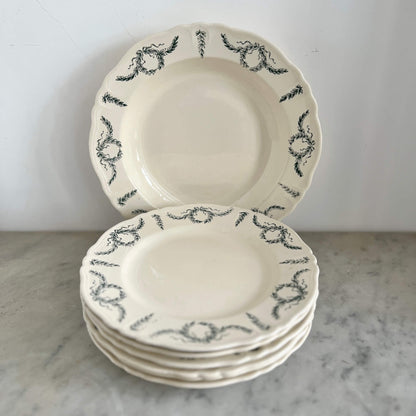 Single Flat Plates - Garlands - Terre de fer - Vintage